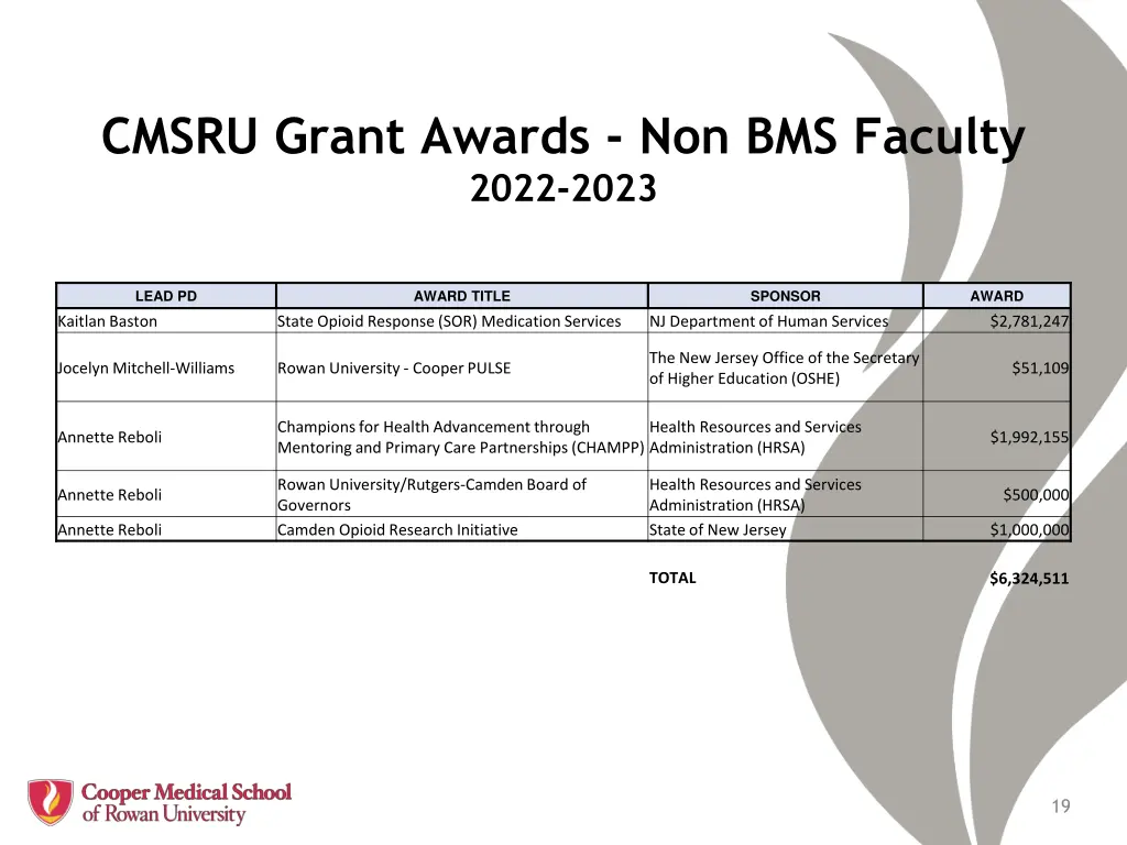 cmsru grant awards non bms faculty 2022 2023