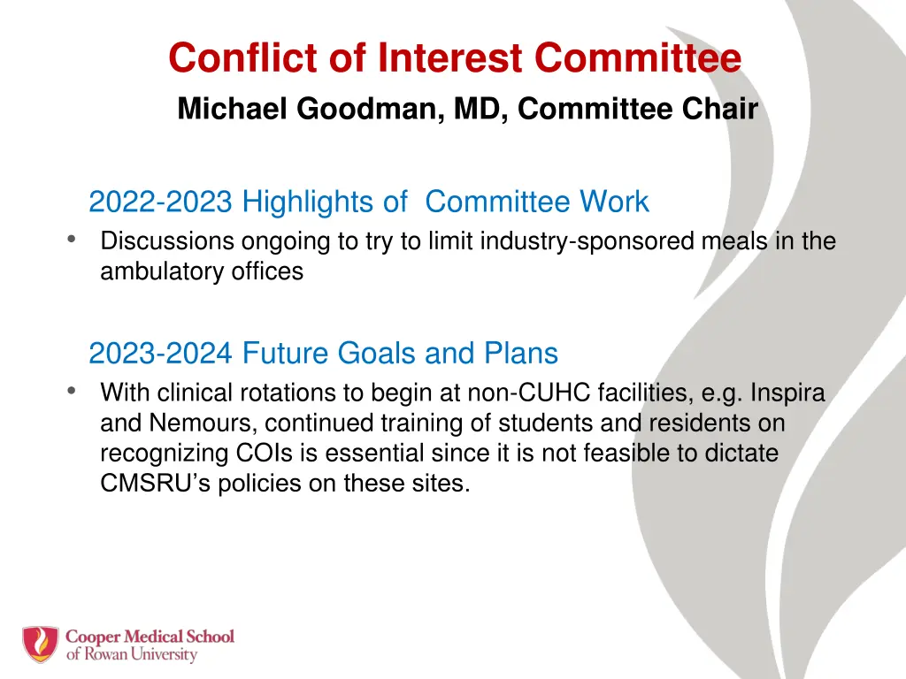 conflict of interest committee michael goodman