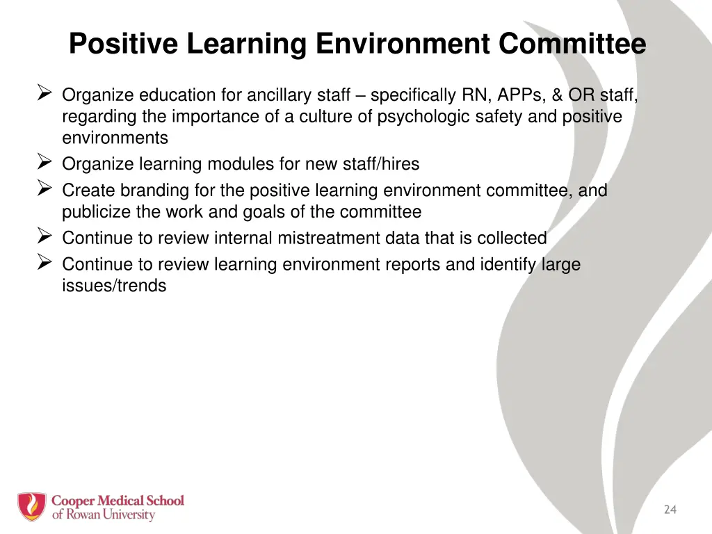 positive learning environment committee