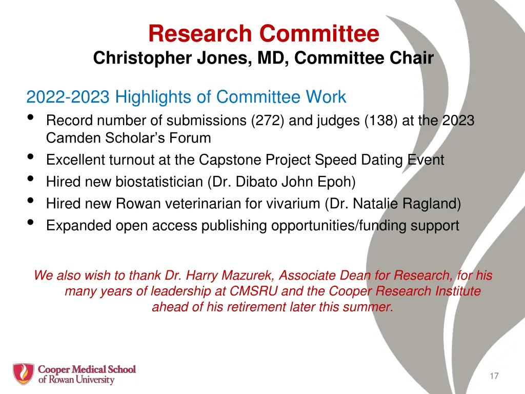 research committee christopher jones md committee