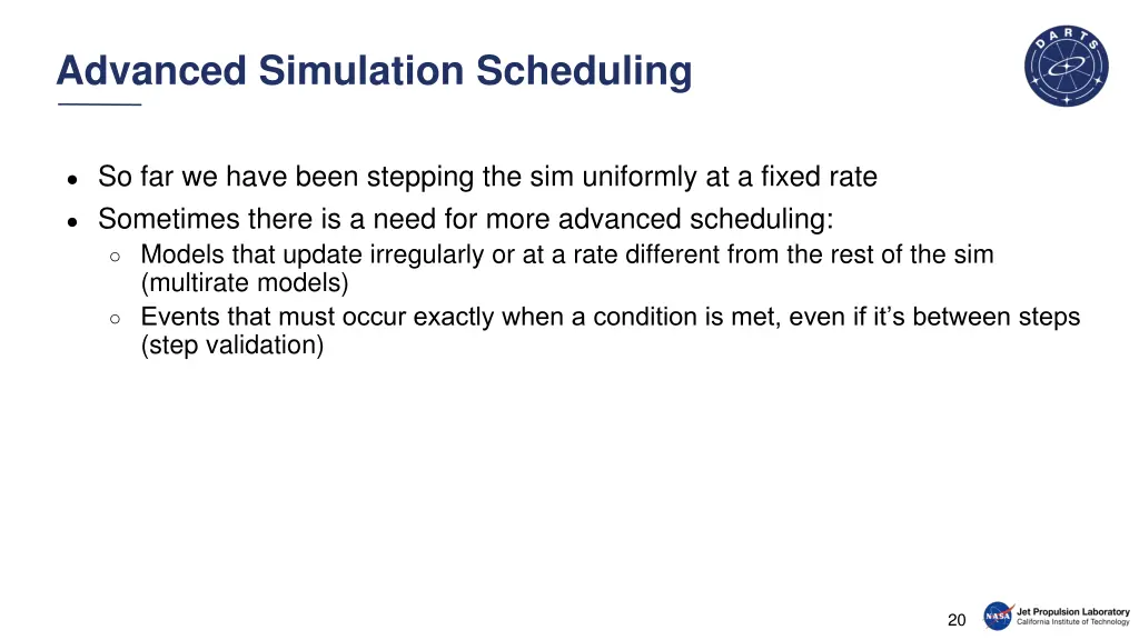 advanced simulation scheduling