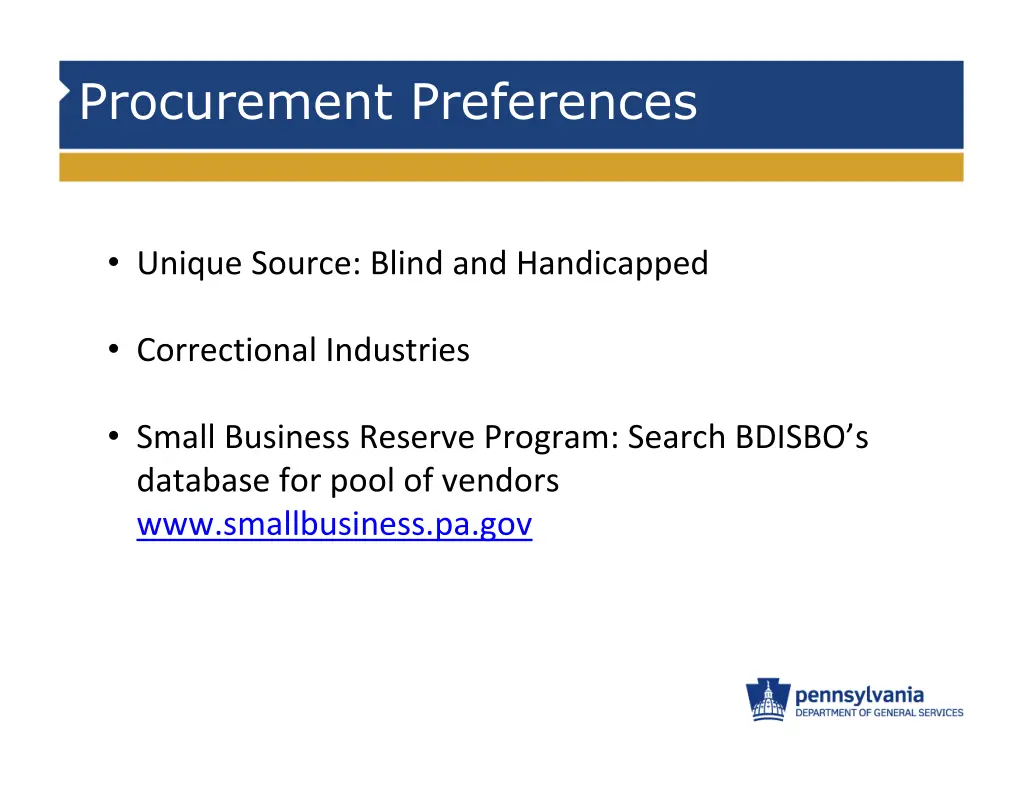 procurement preferences