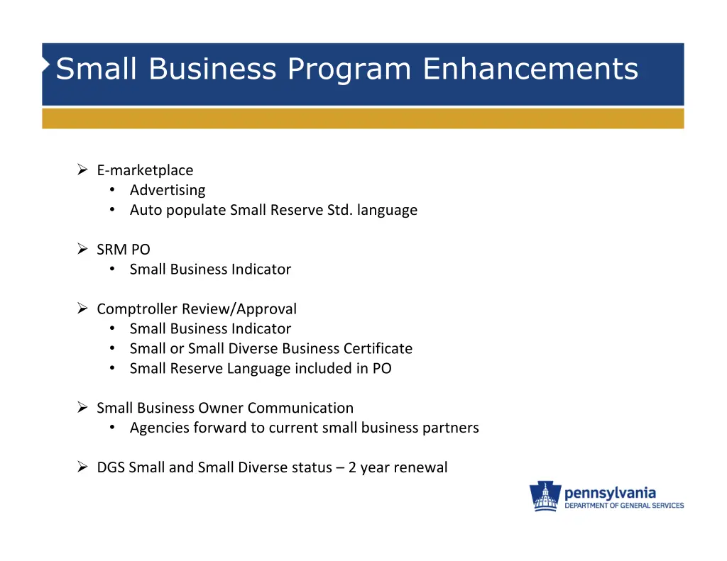 small business program enhancements