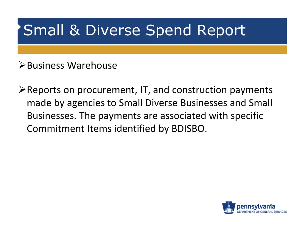 small diverse spend report