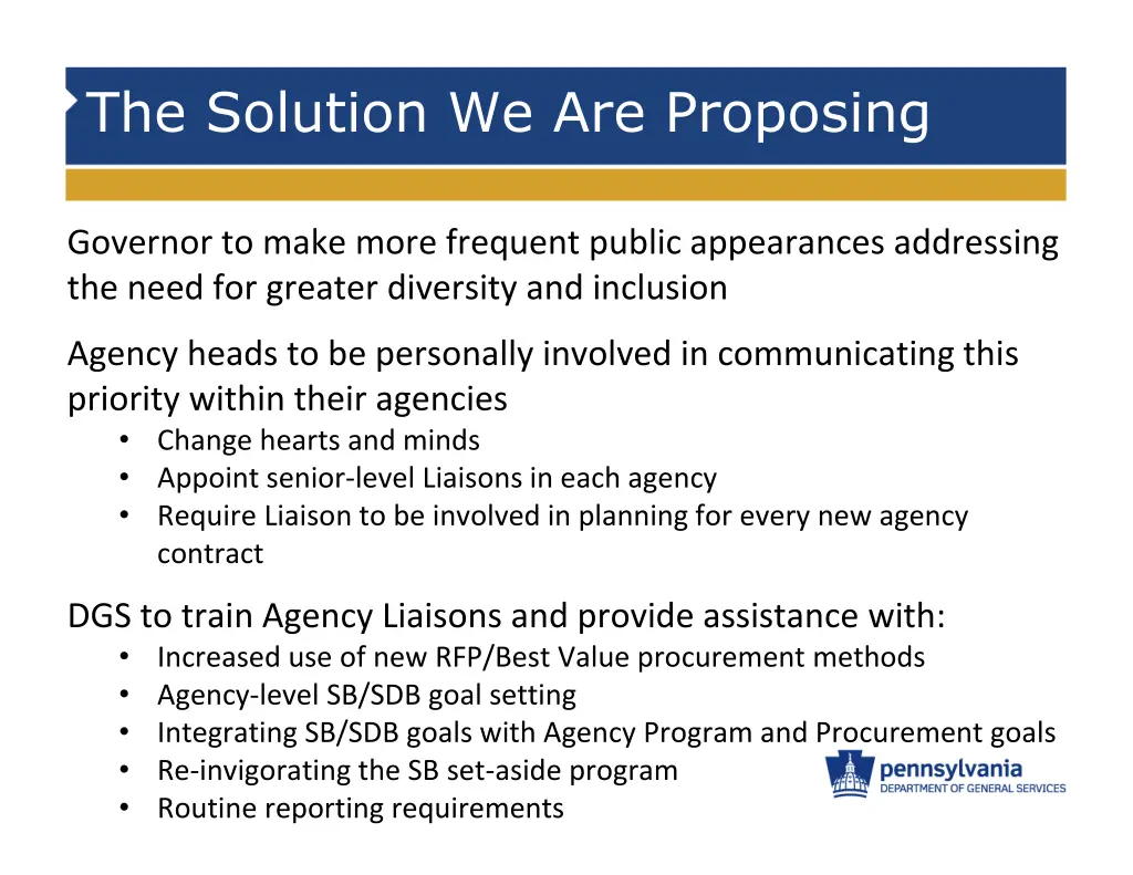 the solution we are proposing