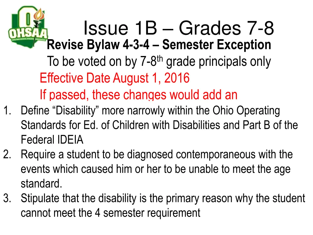 issue 1b grades 7 8 revise bylaw 4 3 4 semester