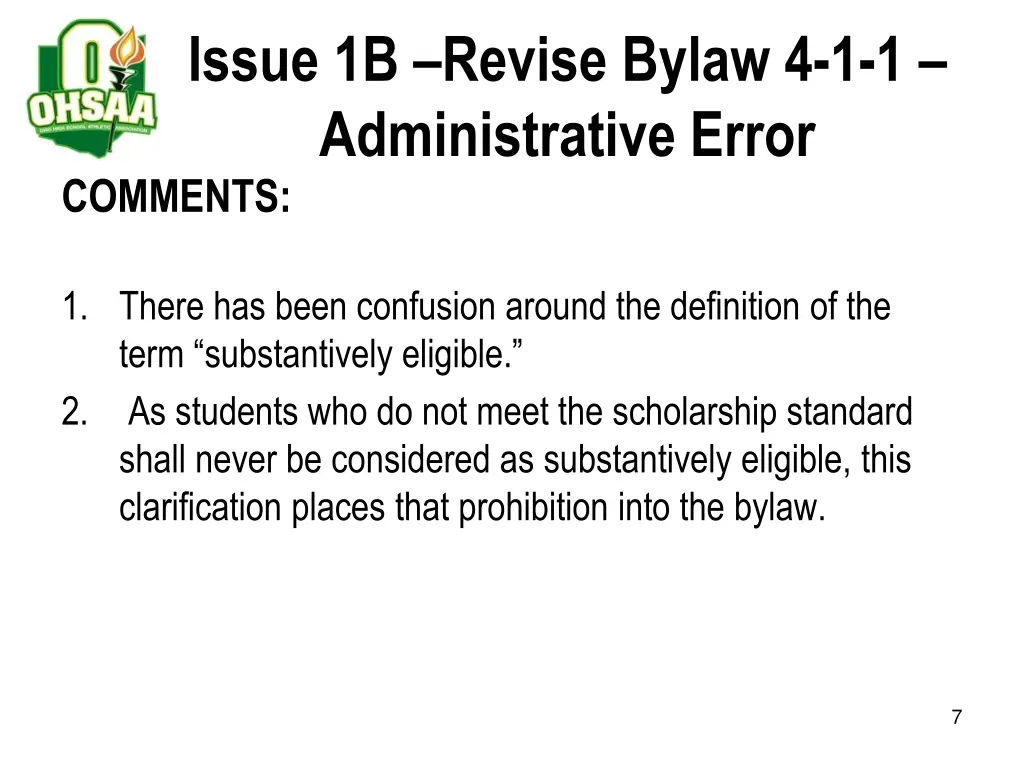 issue 1b revise bylaw 4 1 1 administrative error 1