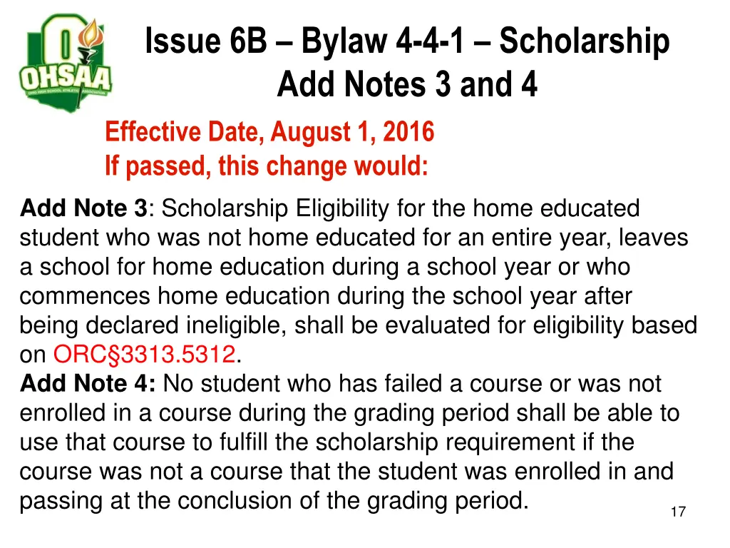 issue 6b bylaw 4 4 1 scholarship add notes
