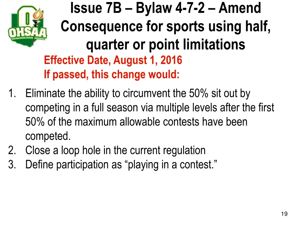 issue 7b bylaw 4 7 2 amend consequence for sports
