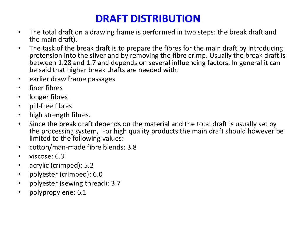 draft distribution