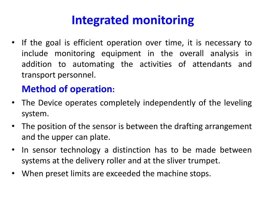 integrated monitoring