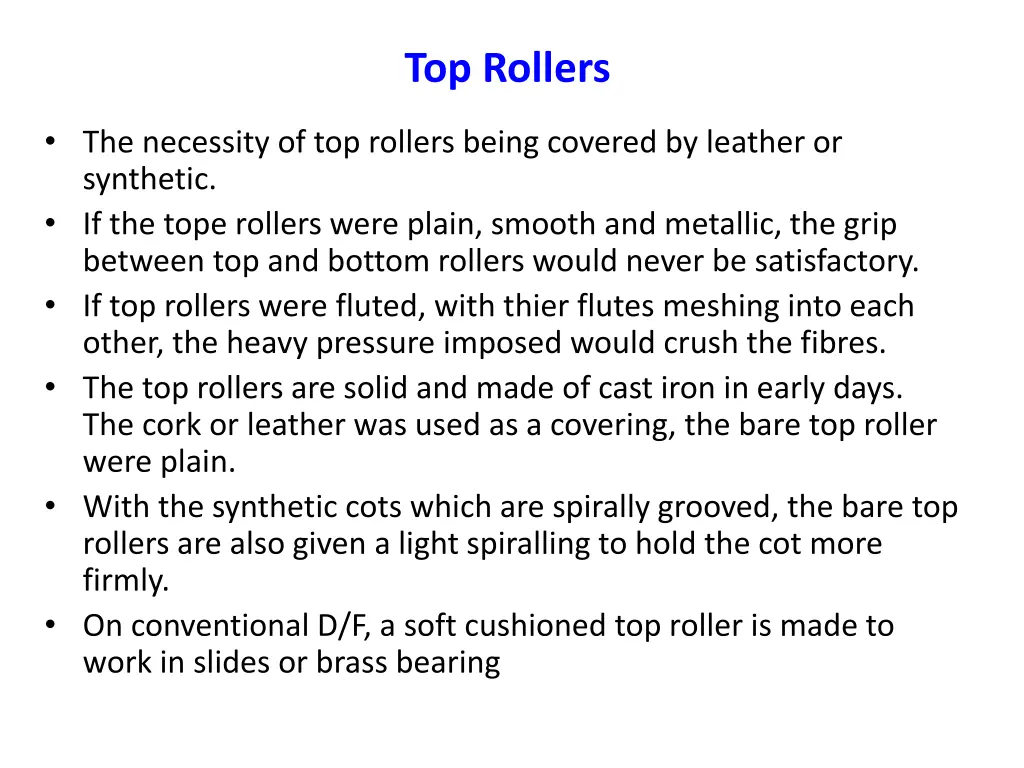 top rollers