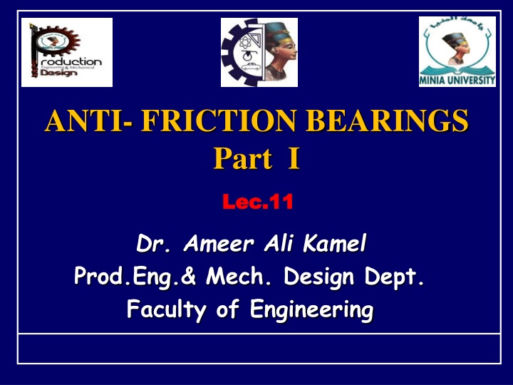 anti friction bearings part i