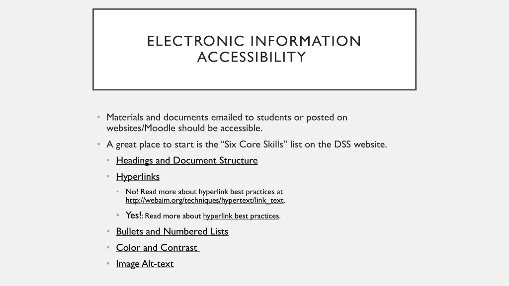electronic information accessibility
