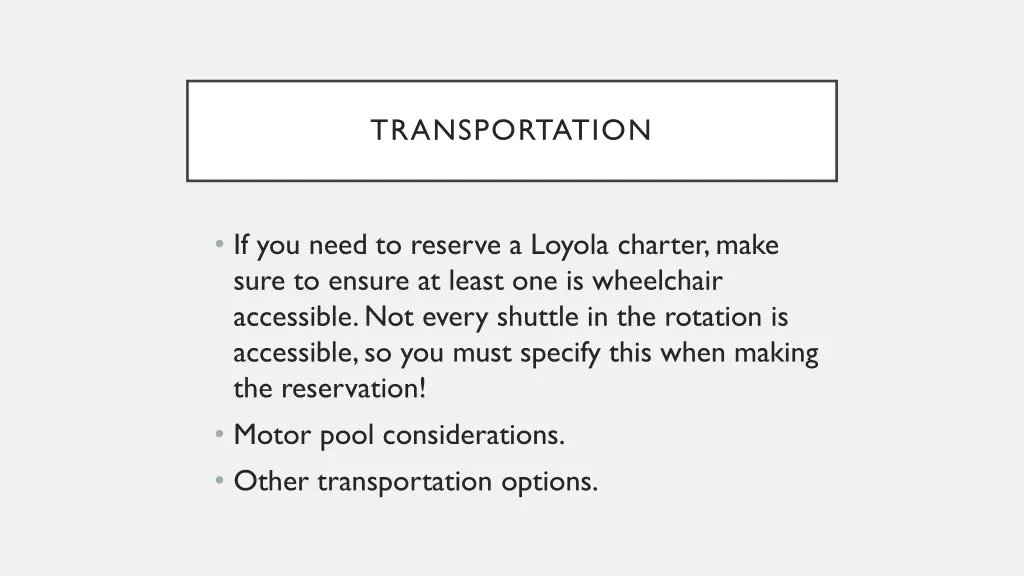 transportation