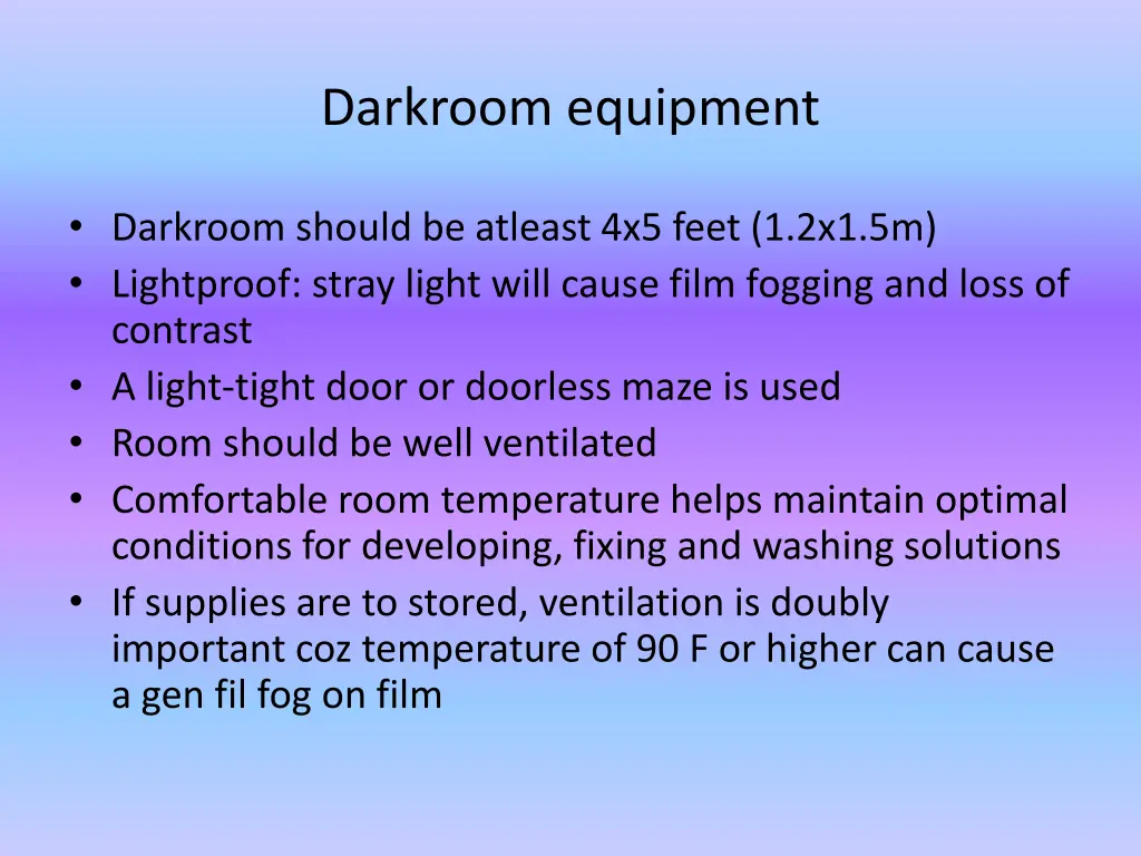 darkroom equipment