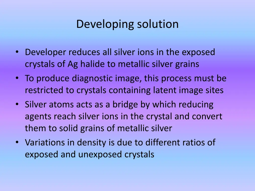 developing solution