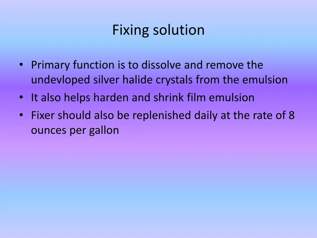 fixing solution