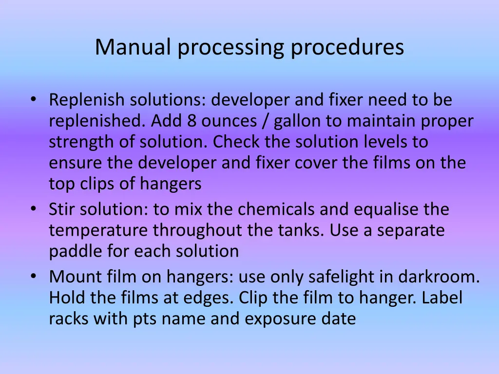 manual processing procedures