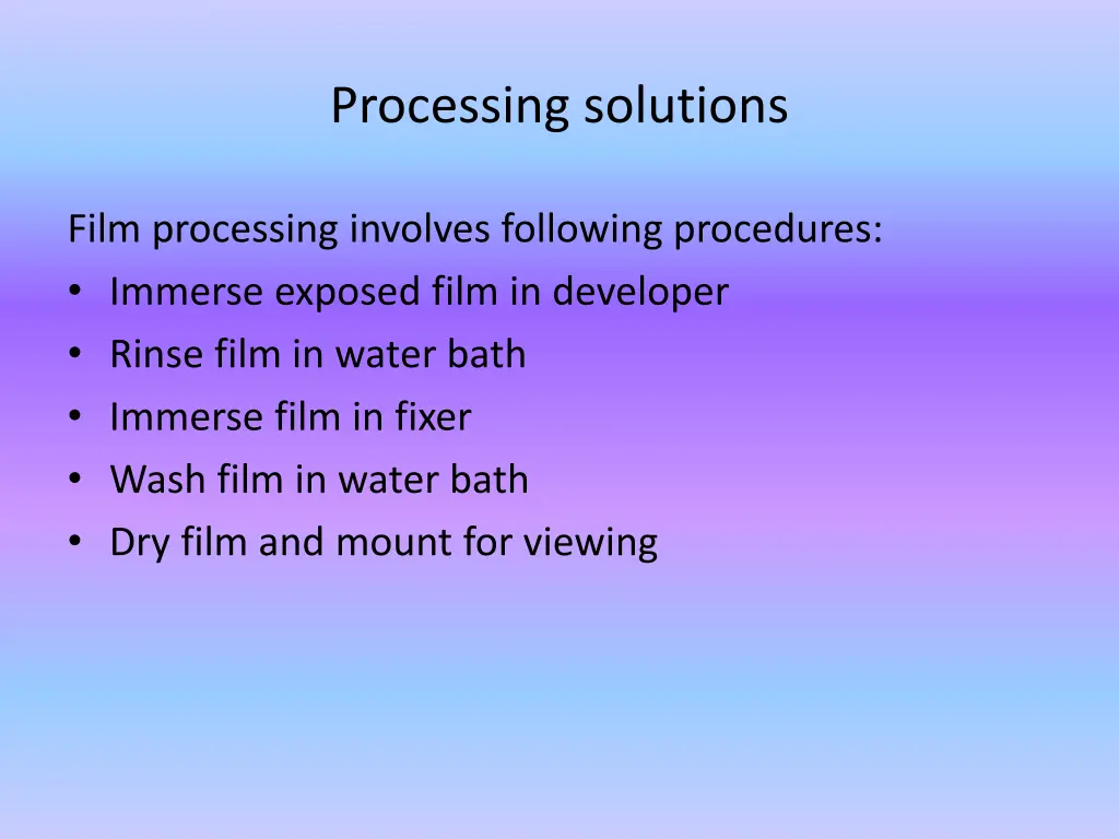 processing solutions