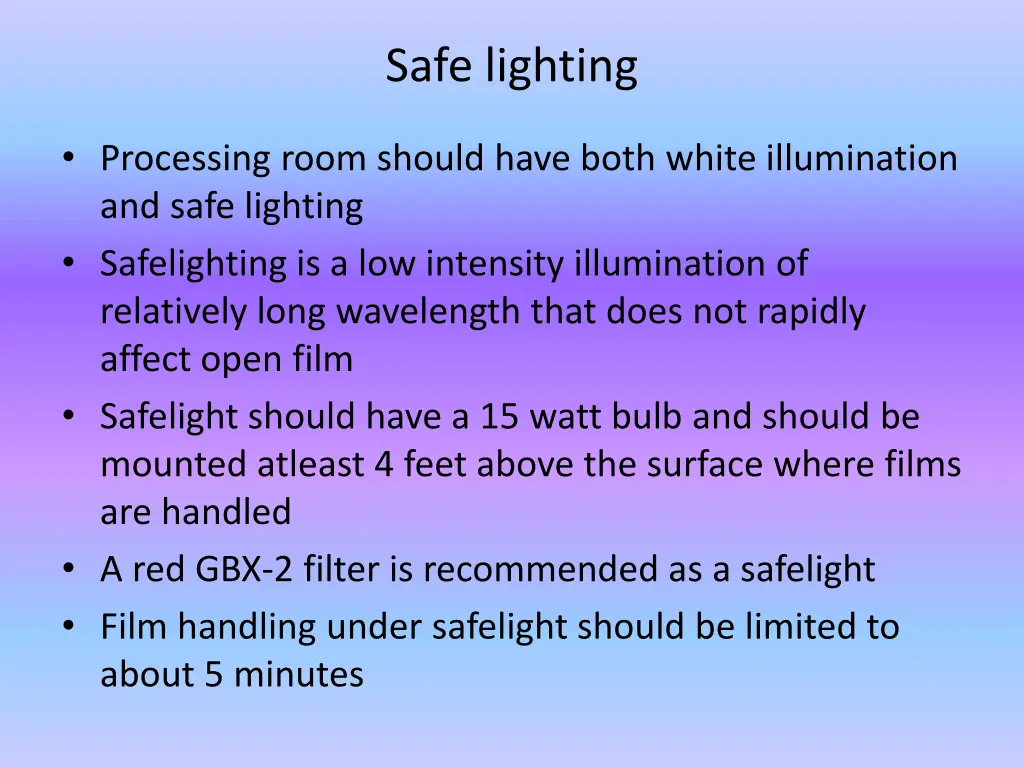 safe lighting