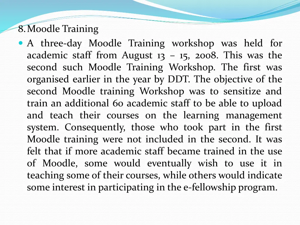 8 moodle training a three day moodle training