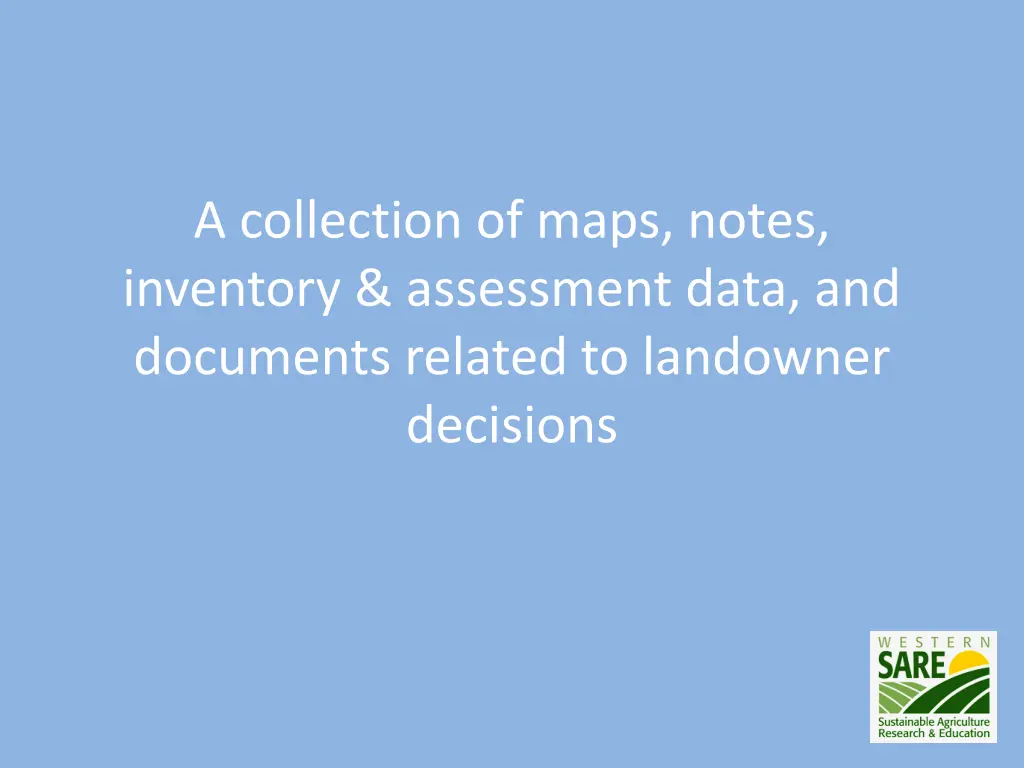 a collection of maps notes inventory assessment