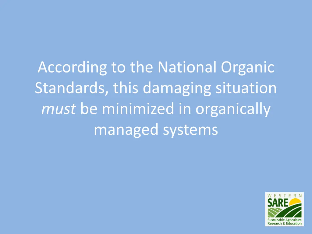 according to the national organic standards this