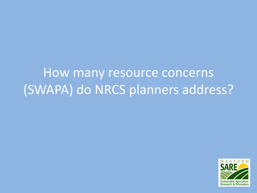 how many resource concerns swapa do nrcs planners