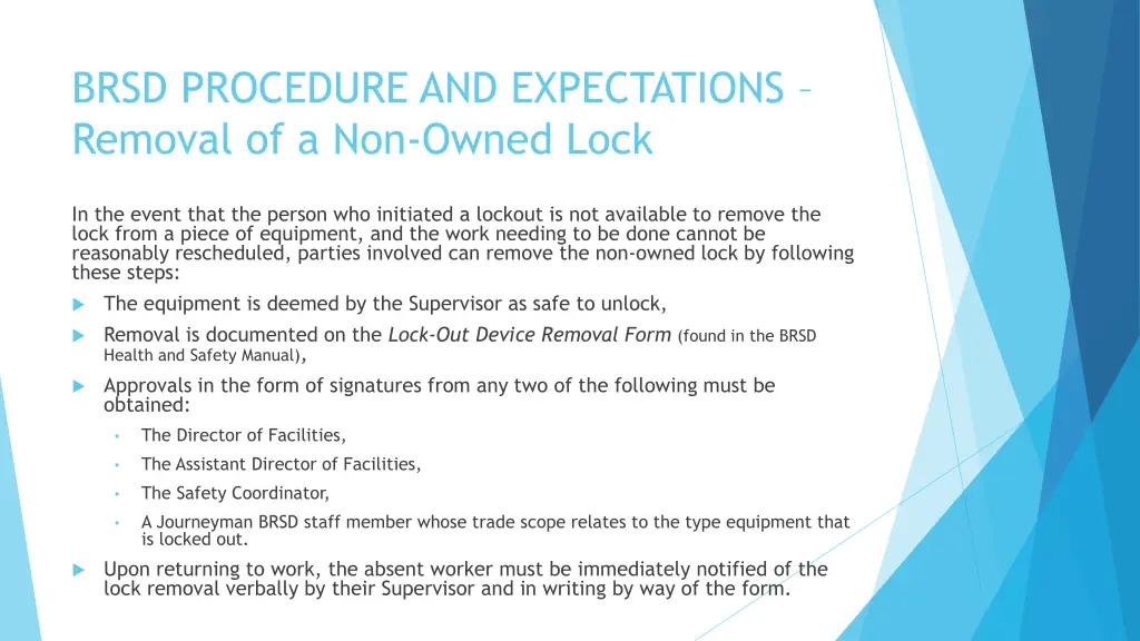 brsd procedure and expectations removal