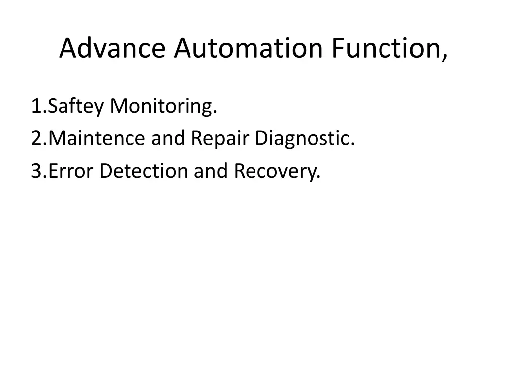 advance automation function