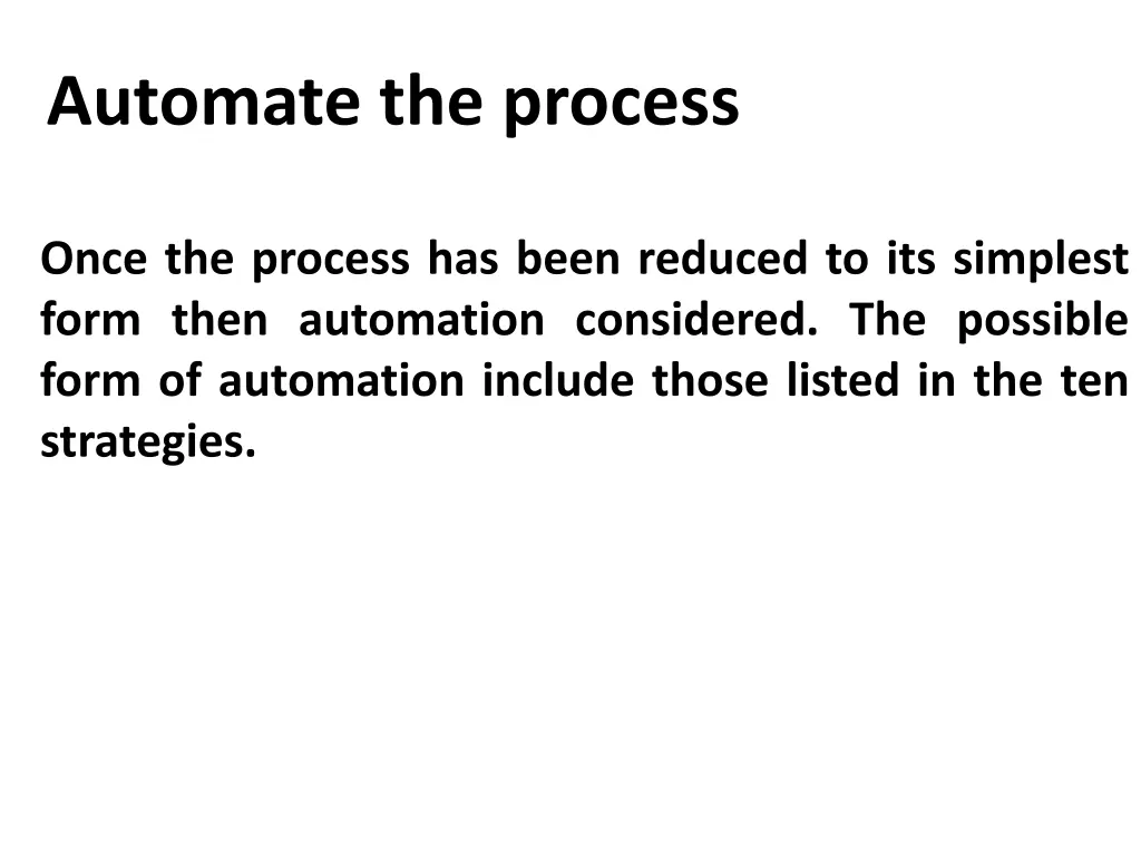 automate the process