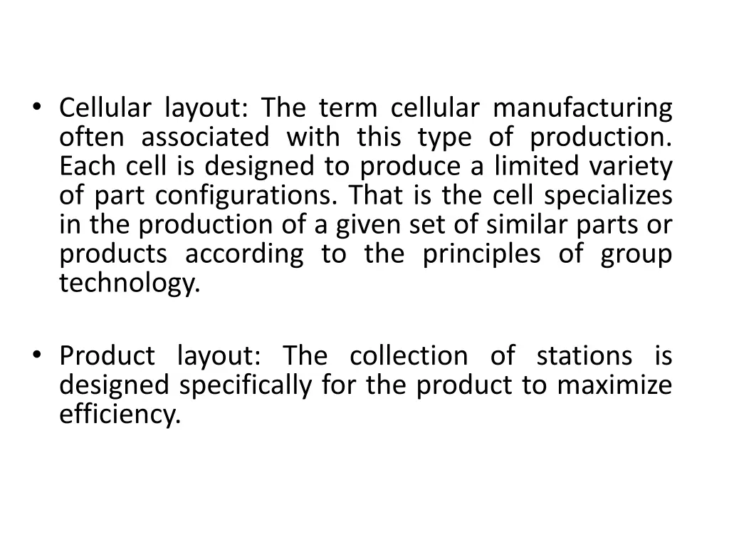 cellular layout the term cellular manufacturing
