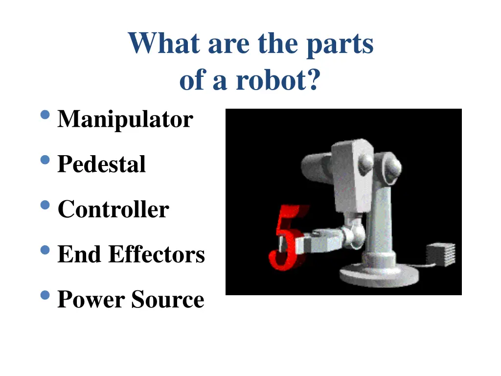 what are the parts of a robot manipulator
