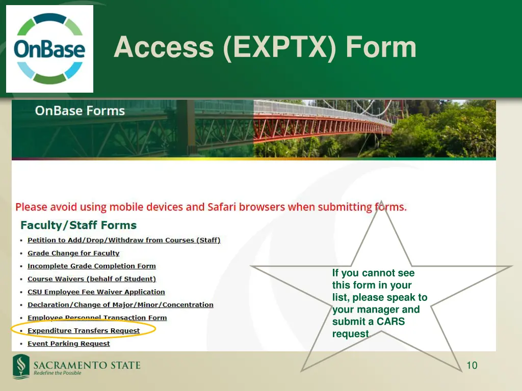 access exptx form 1