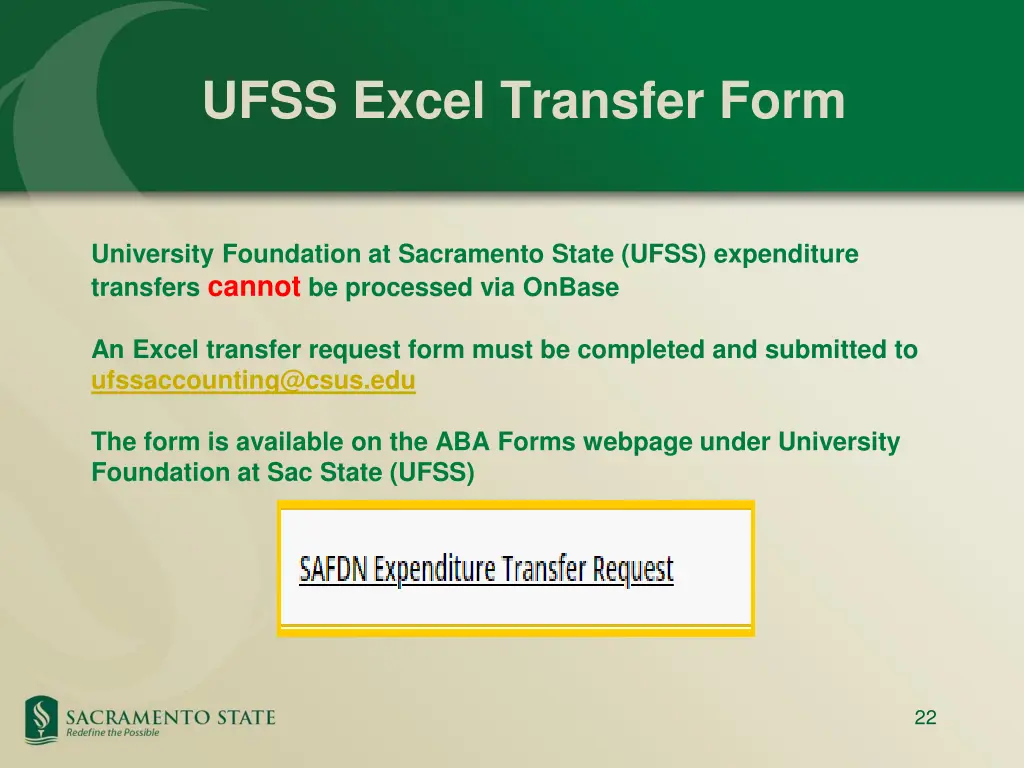 ufss excel transfer form