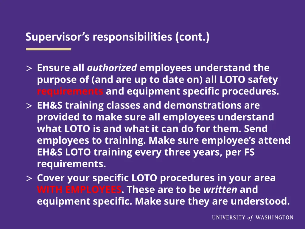 supervisor s responsibilities cont