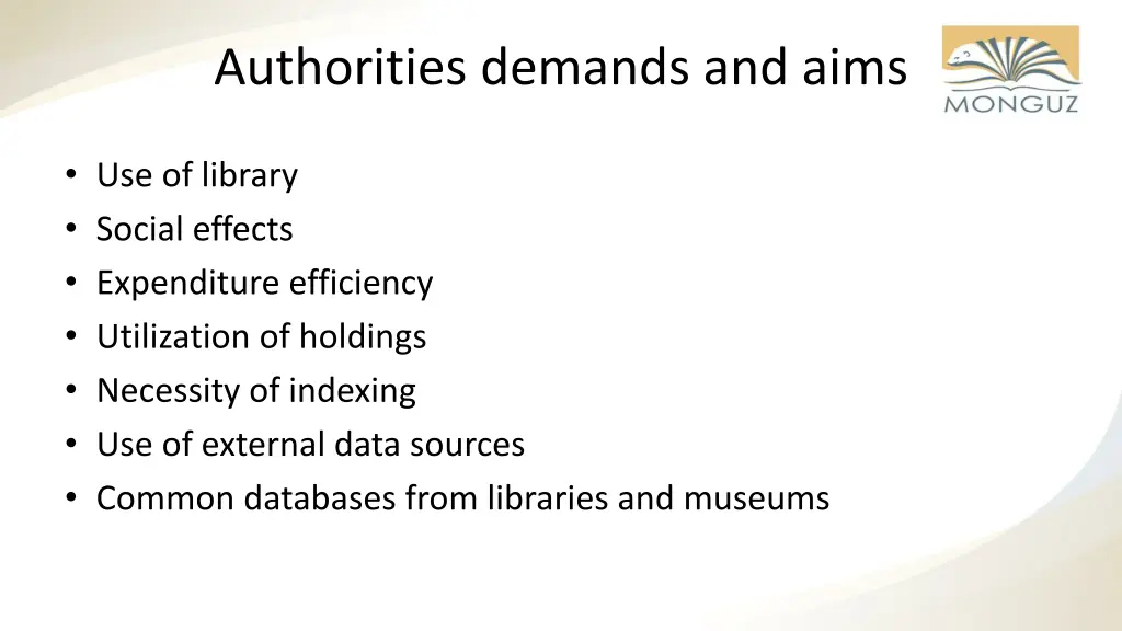 authorities demands and aims