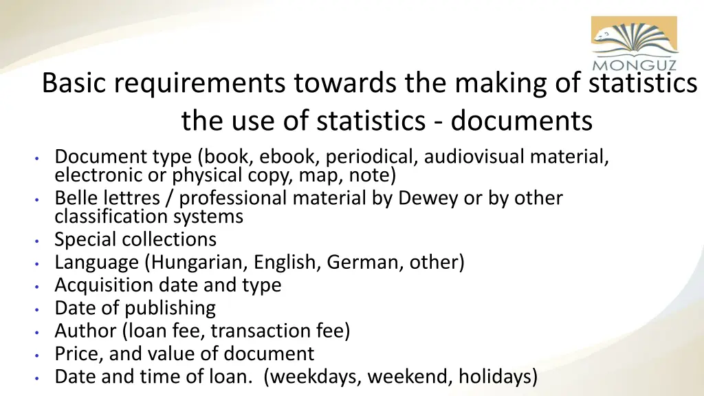 basic requirements towards the making 1