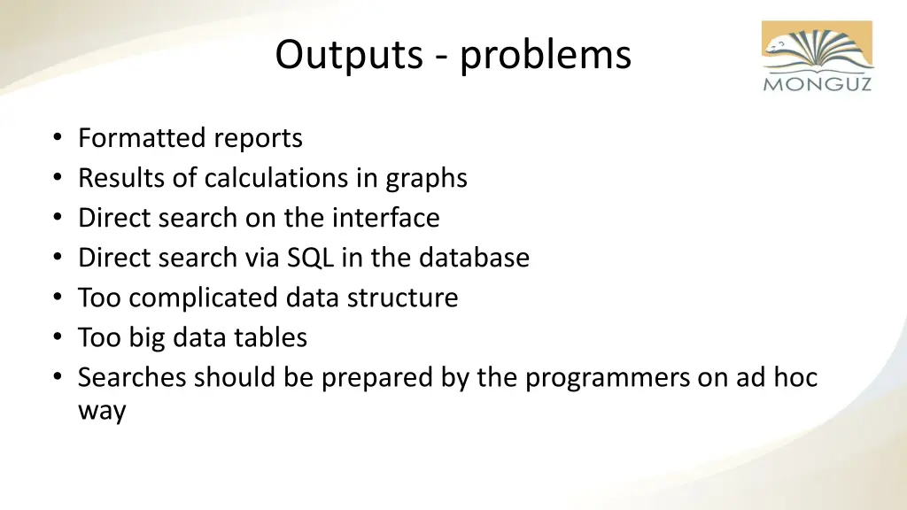 outputs problems