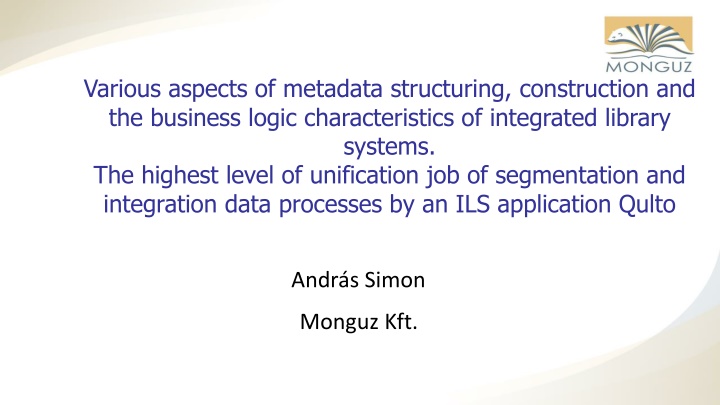 various aspects of metadata structuring