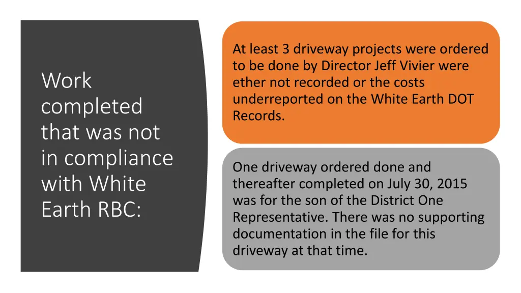 at least 3 driveway projects were ordered