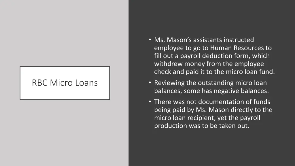 ms mason s assistants instructed employee