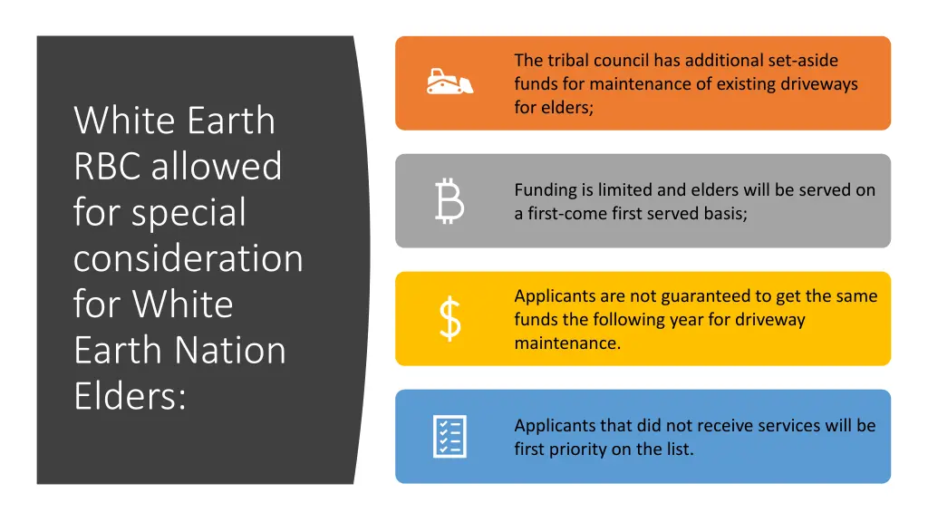 the tribal council has additional set aside funds
