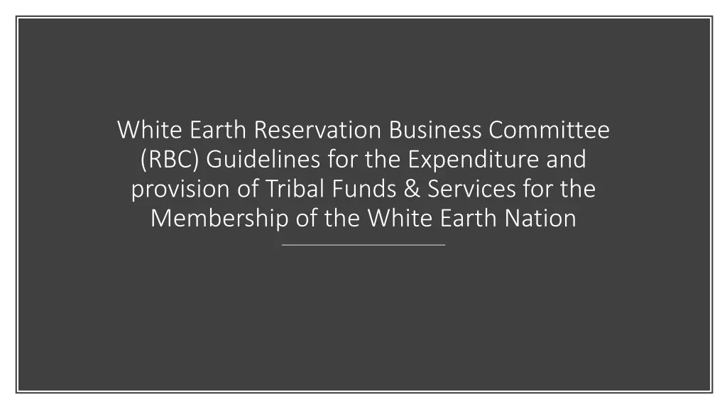 white earth reservation business committee