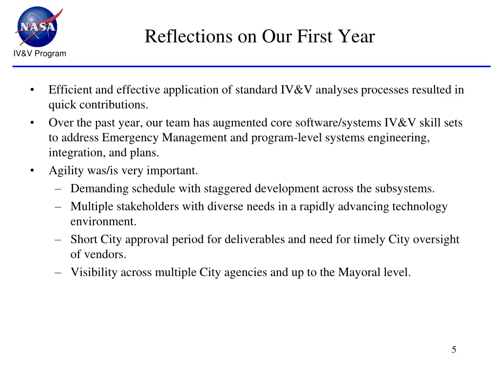 reflections on our first year