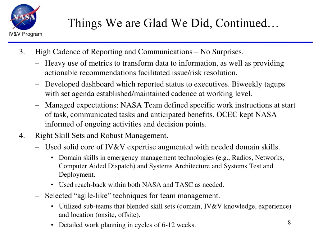 things we are glad we did continued