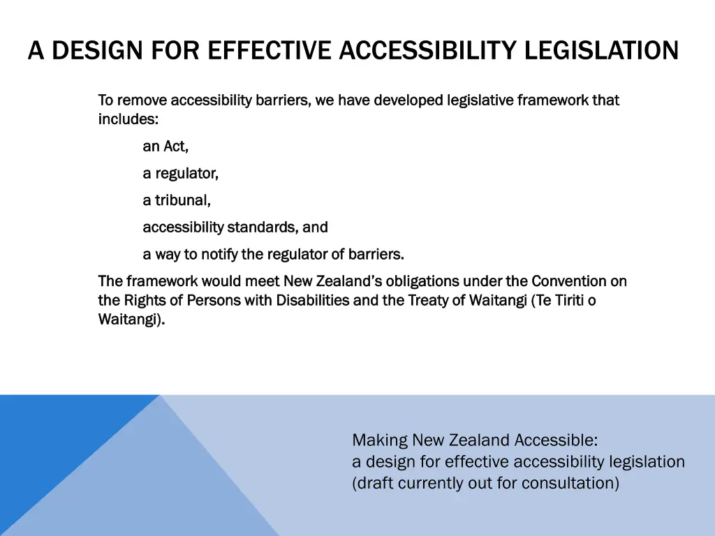 a design for effective accessibility legislation
