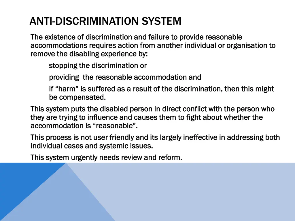 anti discrimination system