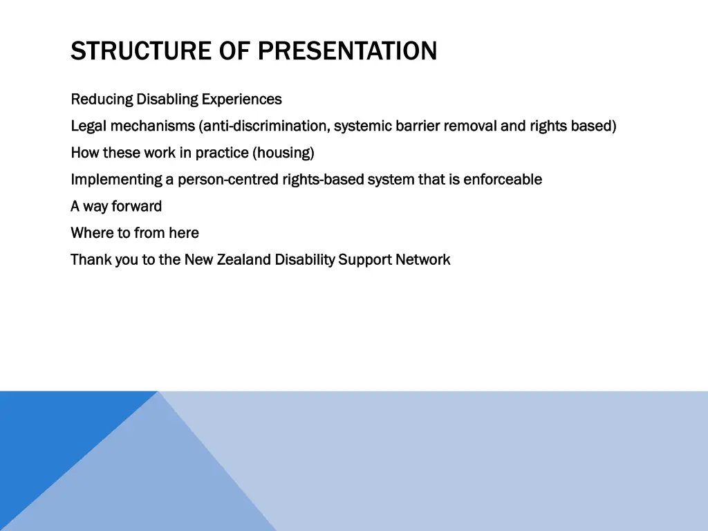 structure of presentation